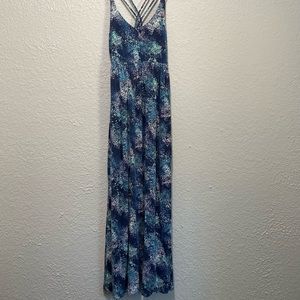 Cynthia Rowley Maxi Dress Blue Splatter Stappy